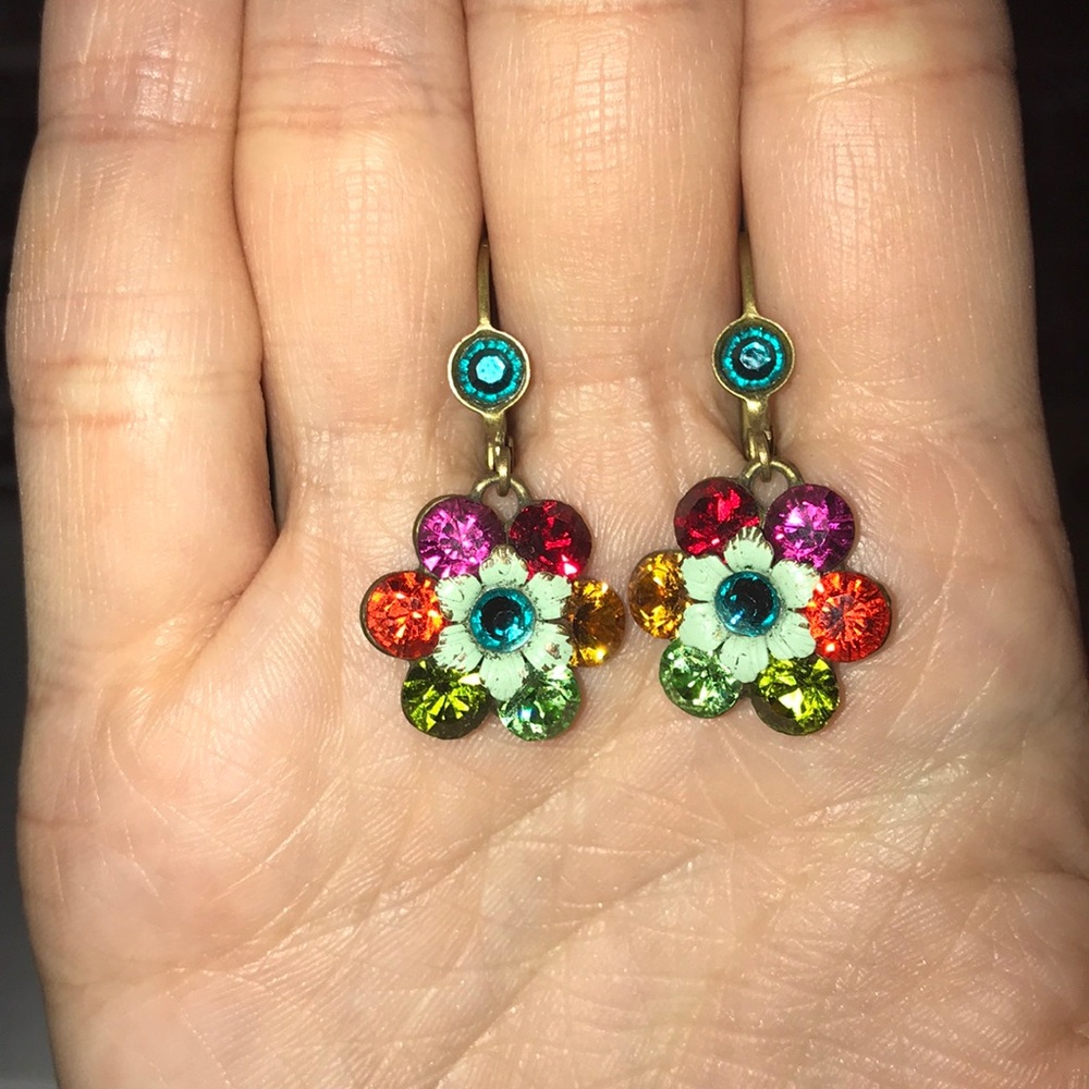 Michal Negrin Multi colored flower earrings